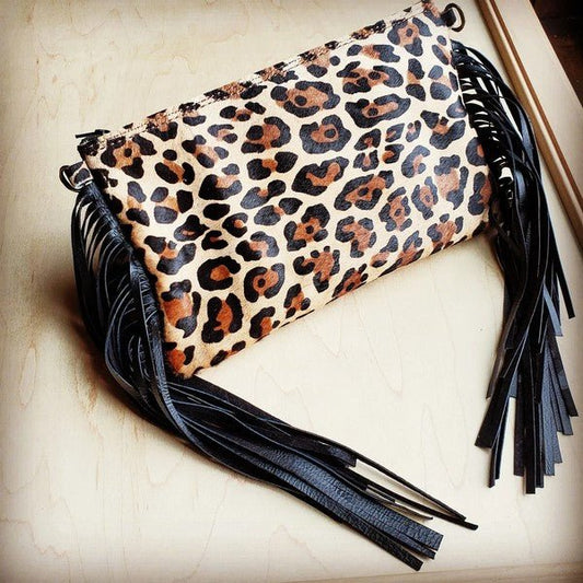 Leopard Hair-on-Hide Clutch Handbag - Ranchin Babes Boutique