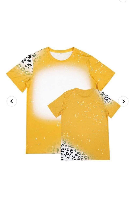 PICK YOUR DESIGN! Bleached Mustard w/ Leopard Tee - Ranchin Babes Boutique